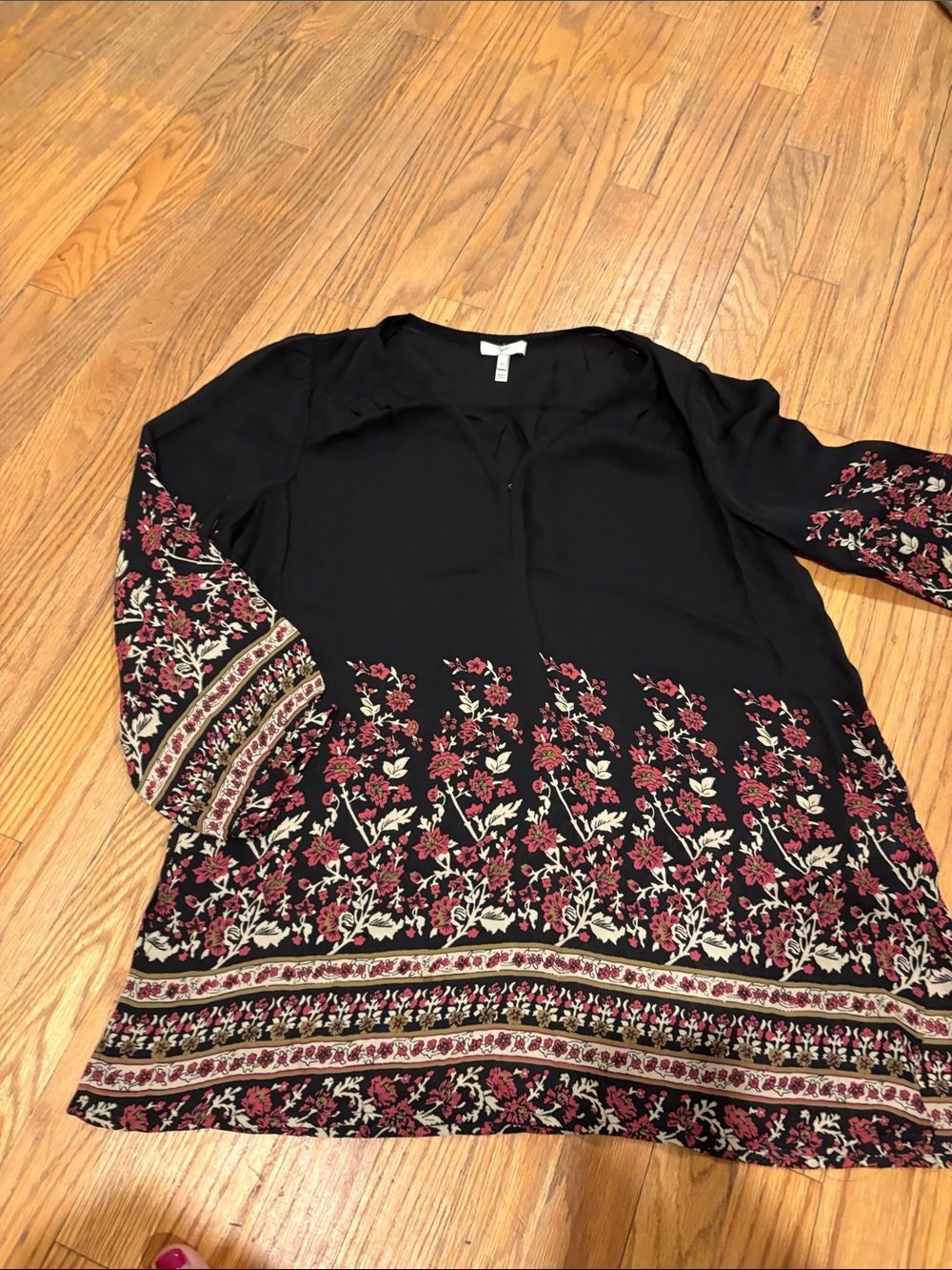 Joie Black V-Neck Sheer Tunic Top